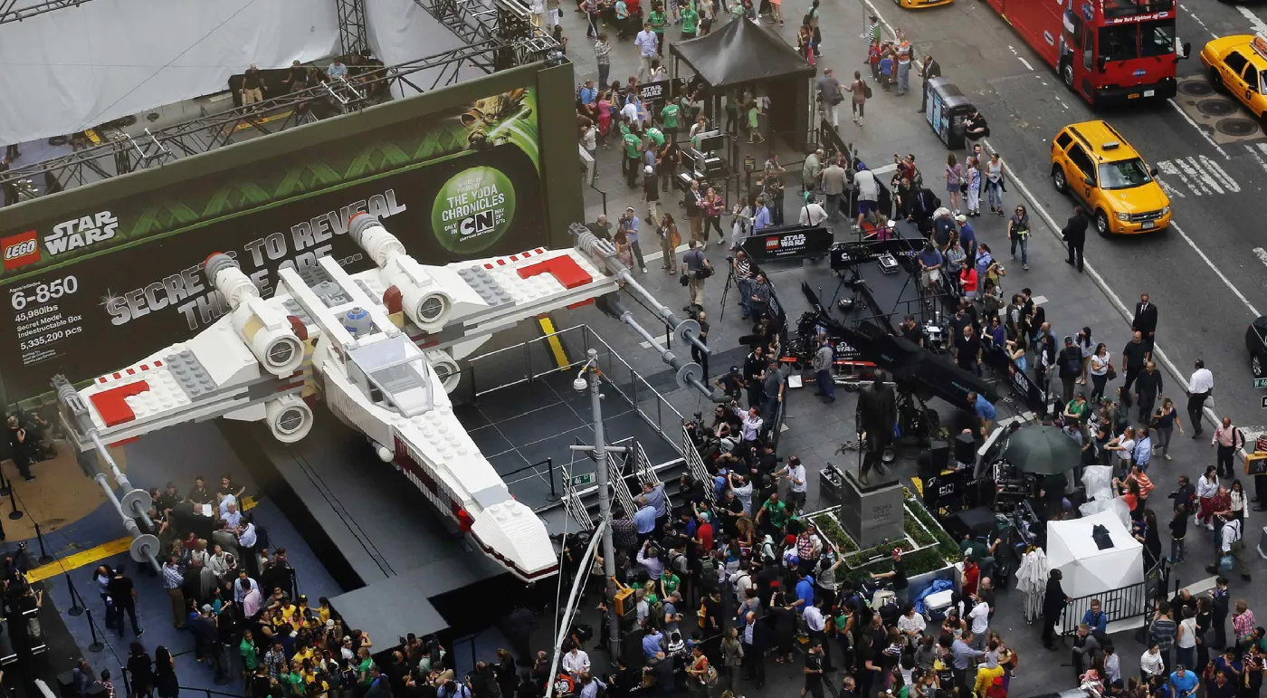 Lego Star Wars X Wing time square top view