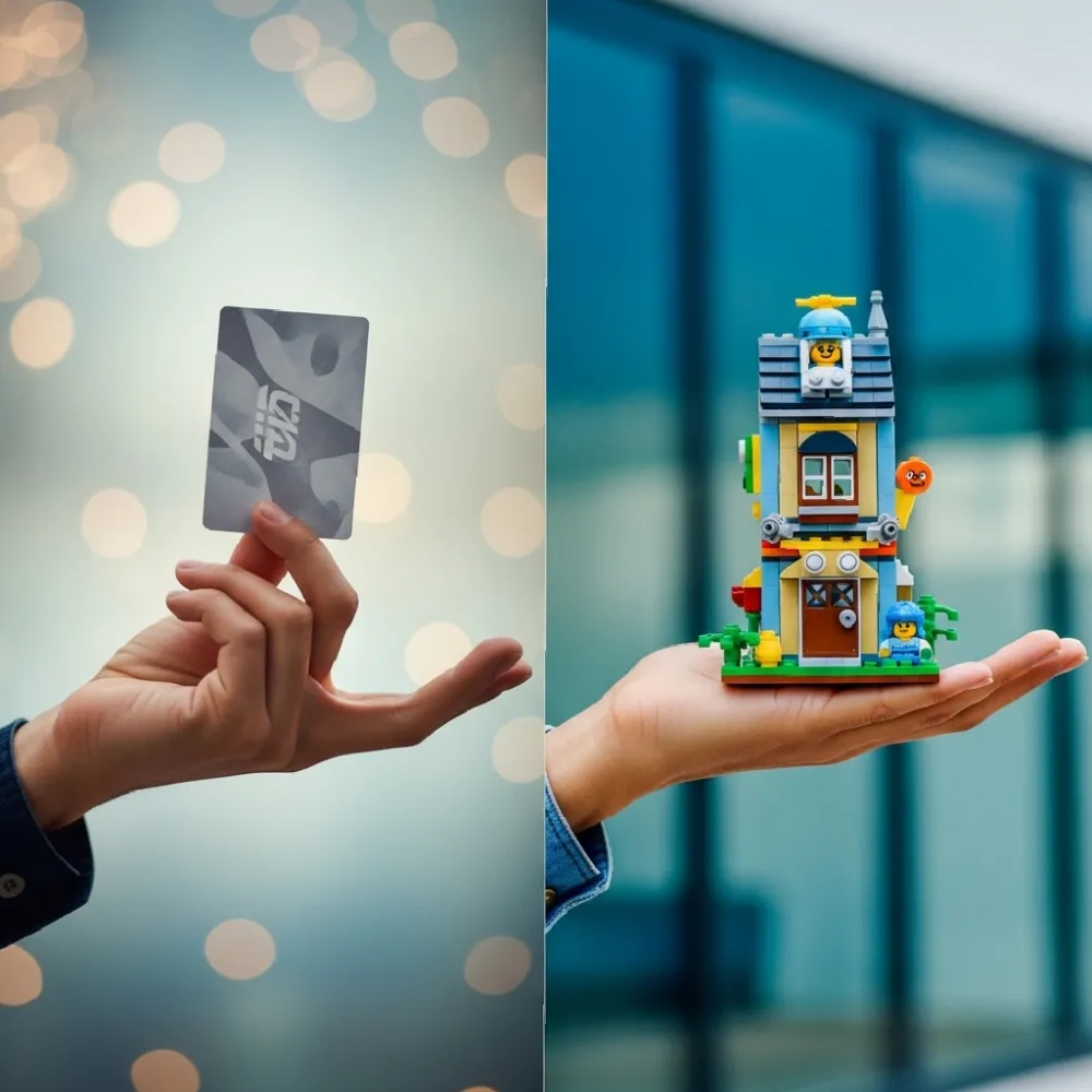 Gift card vs custom bricks set