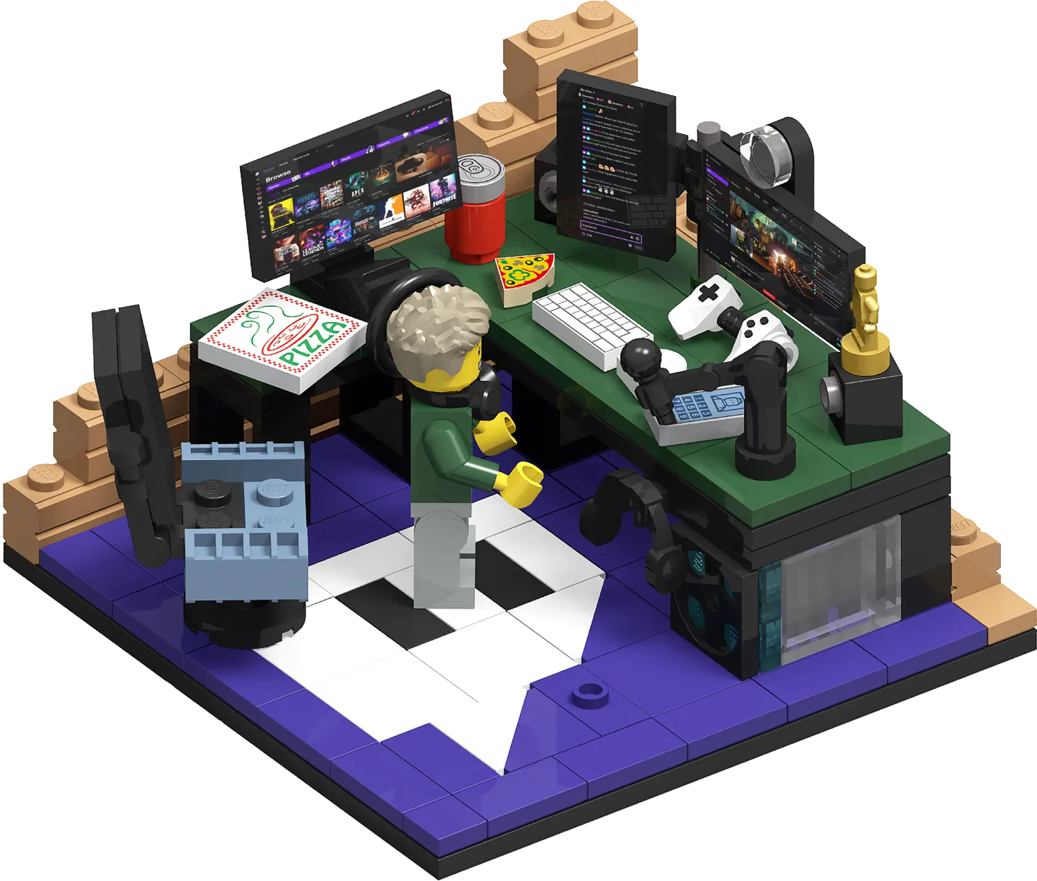 Lego Twitch streamer room