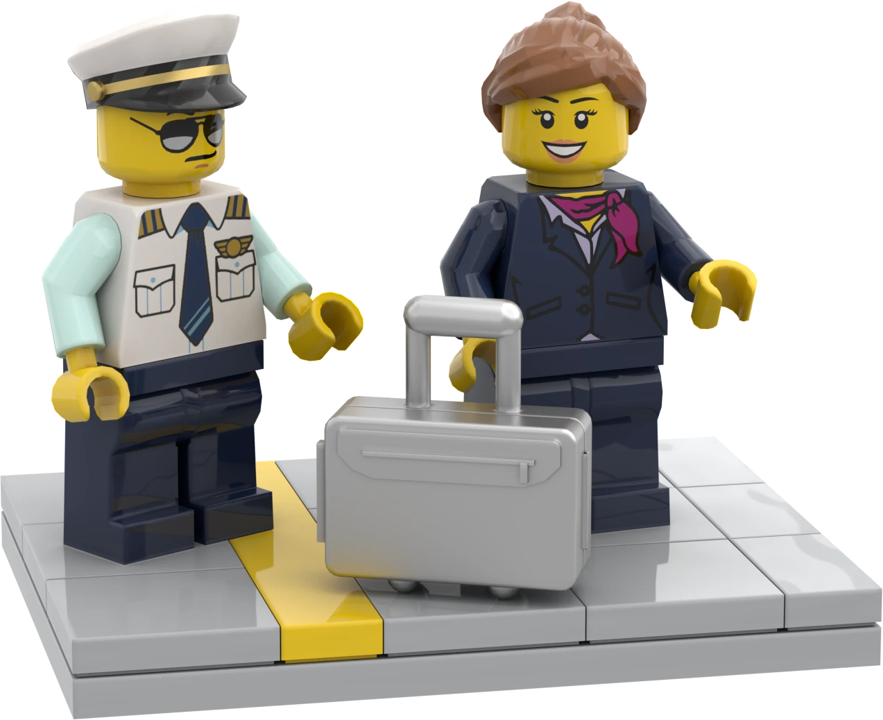 Captain Stewardess Minifigs